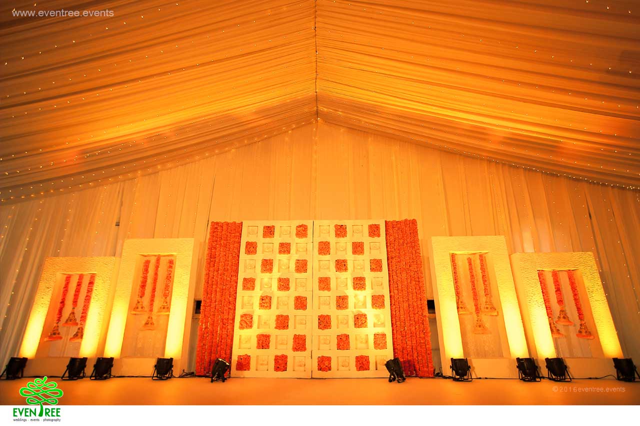 Hindu wedding reception stage decoration Kochi